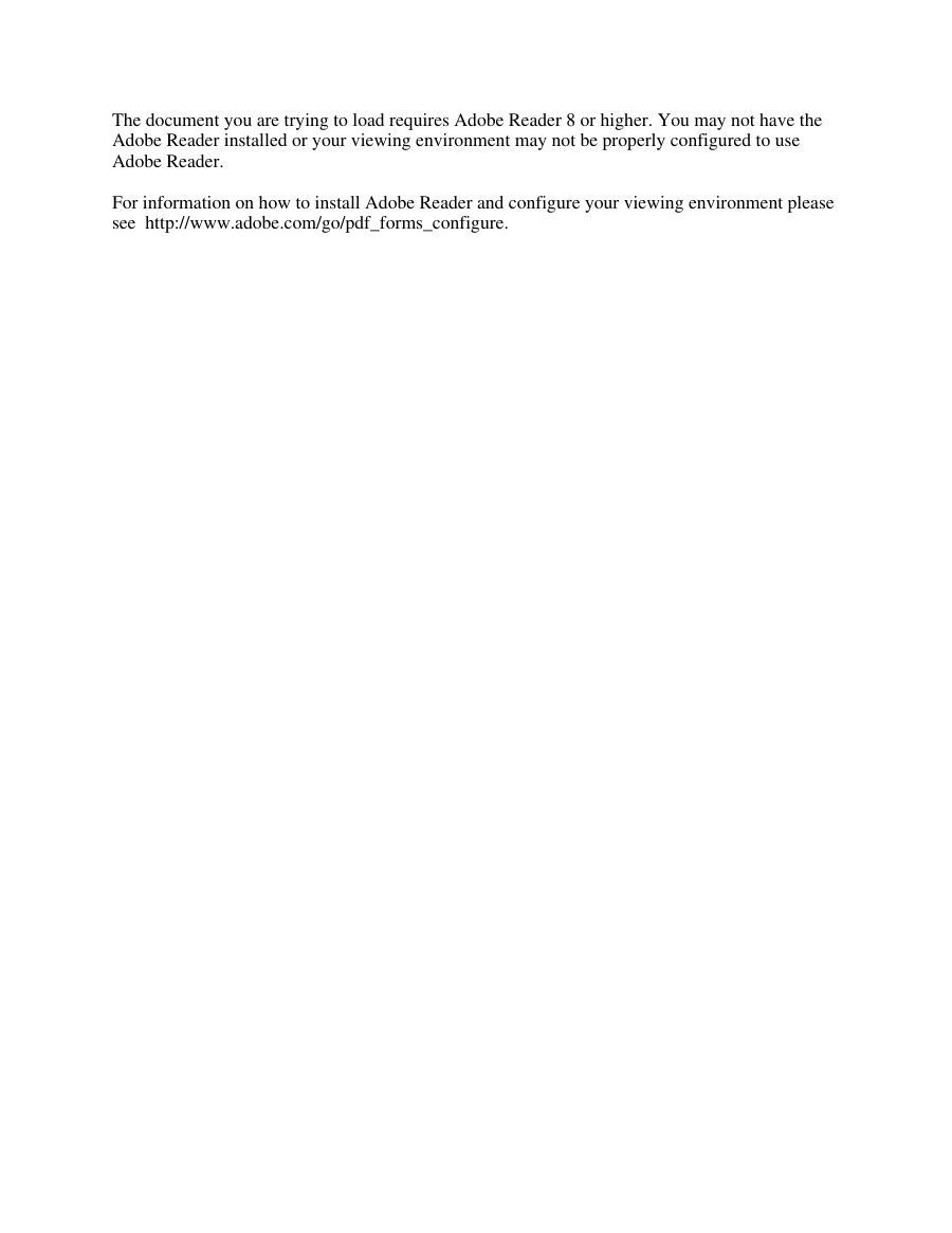 AD-2047 as most PDF viewers show it: a single page saying the document requires Adobe Reader 8 or higher